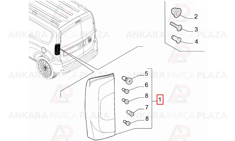 Fiorino Stop Lambası Tek Kapı Sol 2008 Sonrası Mars