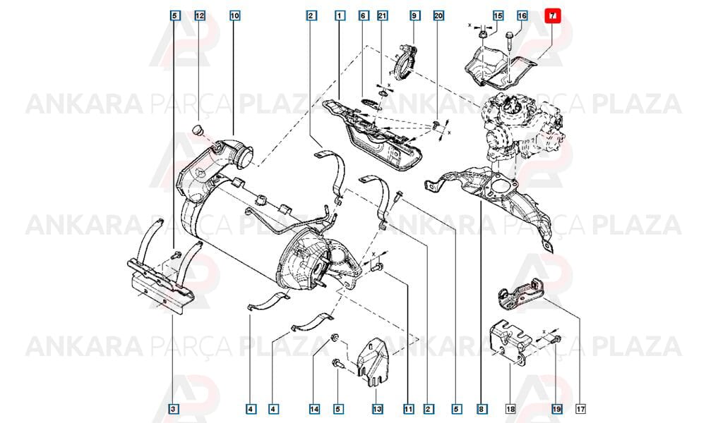 Dokker, Clio 4, Duster Turbo Isı Sacı İthal Orijinal 144502698R-1
