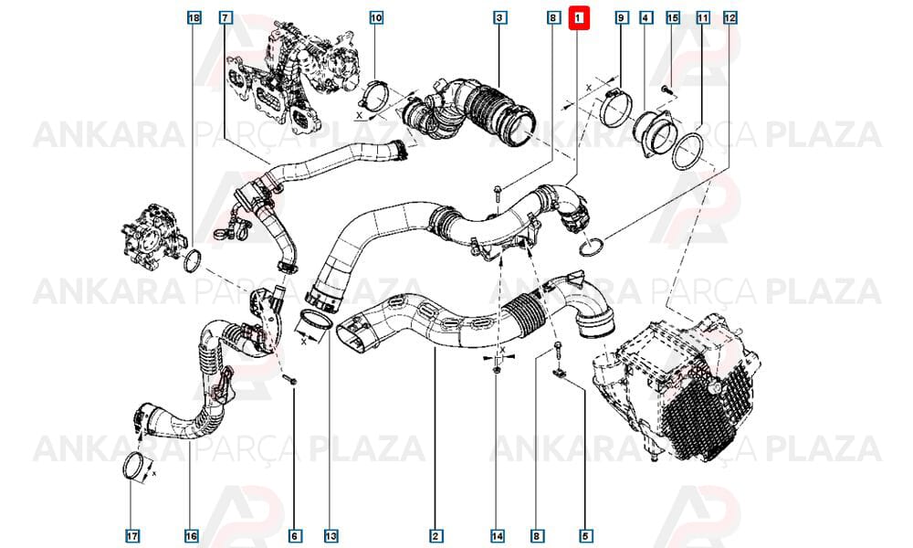 Dokker Lodgy Duster Captur Clio 1.2 Tce Turbo Hortumu Büyük İbraş