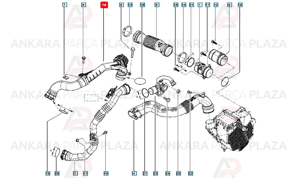 Kangoo, Clio 4 Turbo Hortumu İthal Orijinal 144606189R