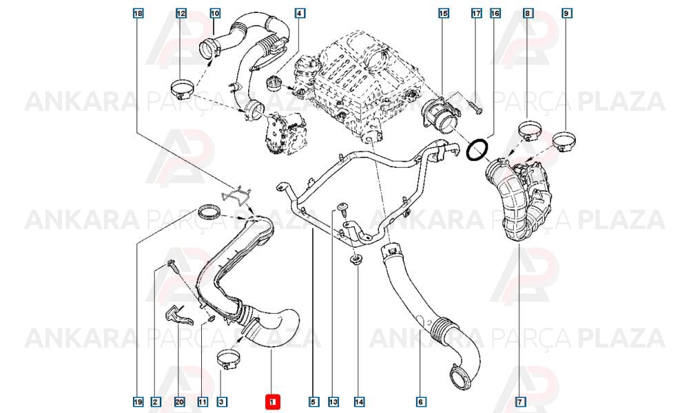 Hava Filtre Hortumu Trafic 2 1.9 F9Q 144607933R