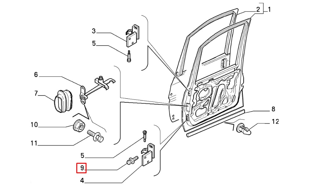 Kapı Gergisi Ön Fiat Scudo Em 1995 - 2007