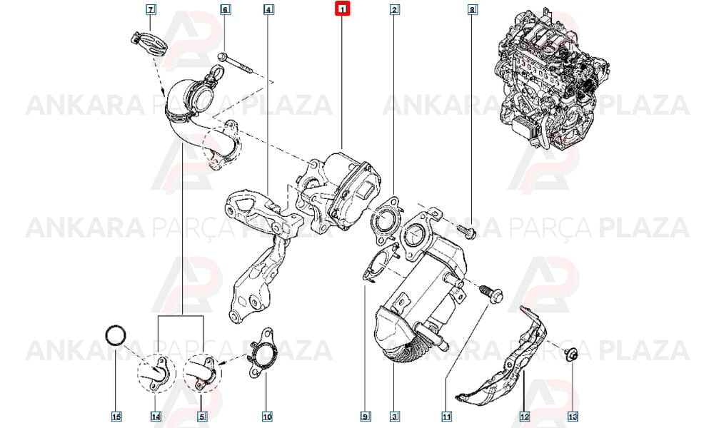 Trafic 3 Megane 4 Talisman 1.6 Dci Egr Vanası R9M 147102408R