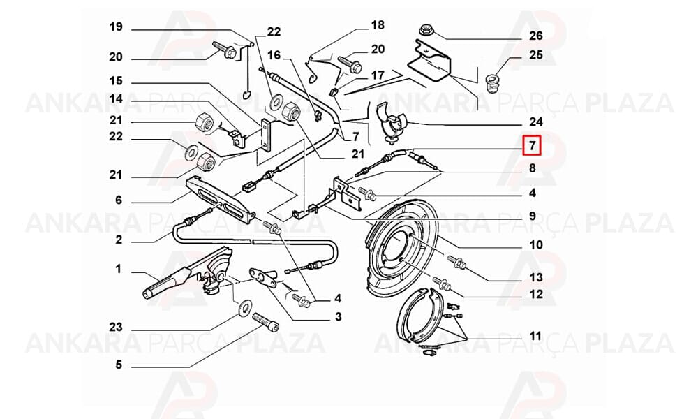 Fiat Scudo 94-00 2285/2065Mm El Fren Teli Sağ Cavo
