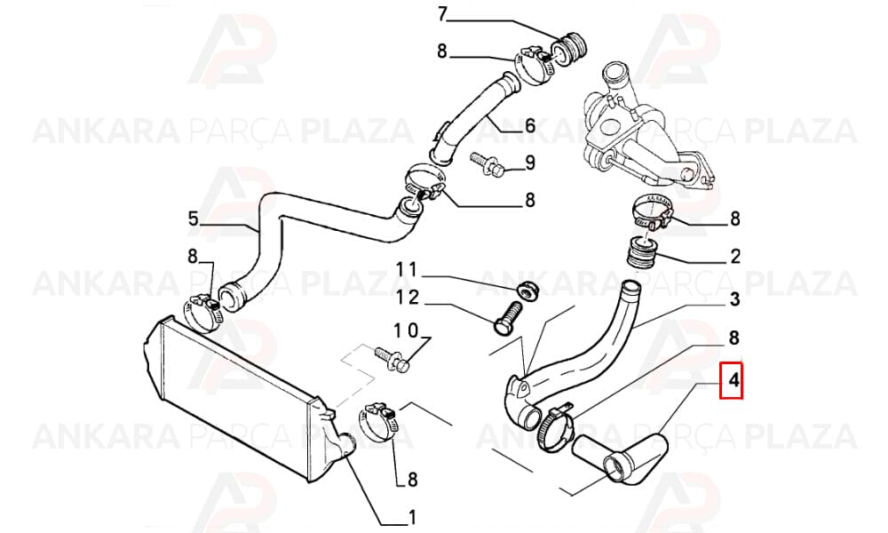 Scudo 1.9 Td 2.1 Td Turbo Hortumu İbraş