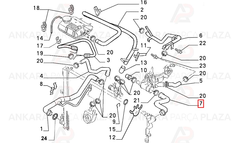 Radyatör Üst Hortumu Fiat : Scudo 1.9D
