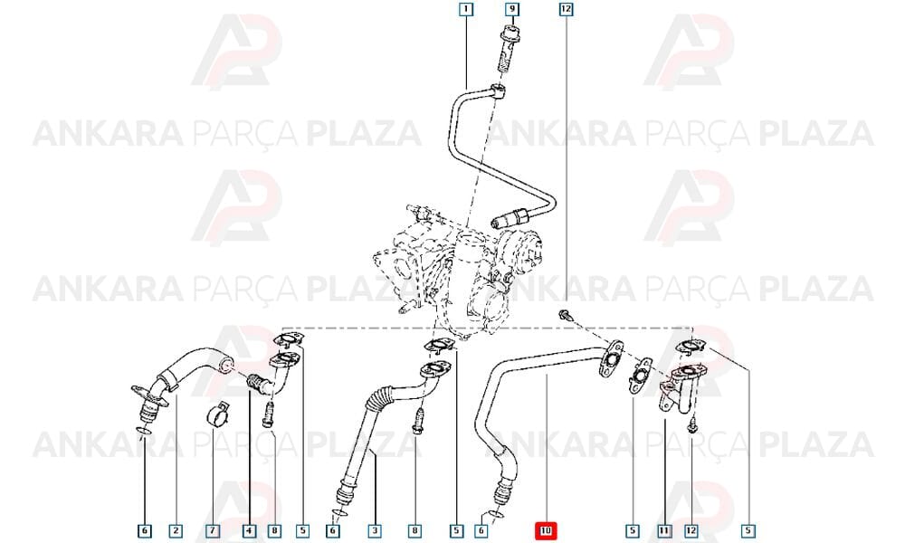 Fluence, Clio 4, Kangoo 3, Duster 1.5Dci 90Bg Turbo Yağlama Borusu İthal Orijinal 151980558R-1
