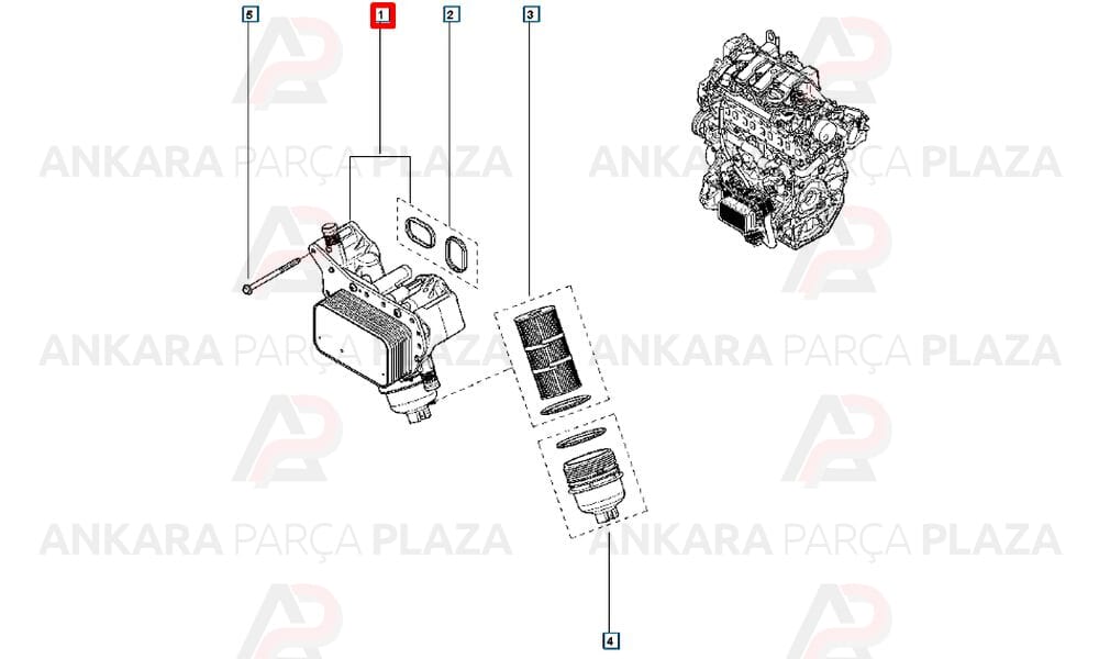 Trafic 3, Megane 4, Talisman 1.6Dci Yağ Soğutucu Radyatörü İthal Orijinal 152081926R-1