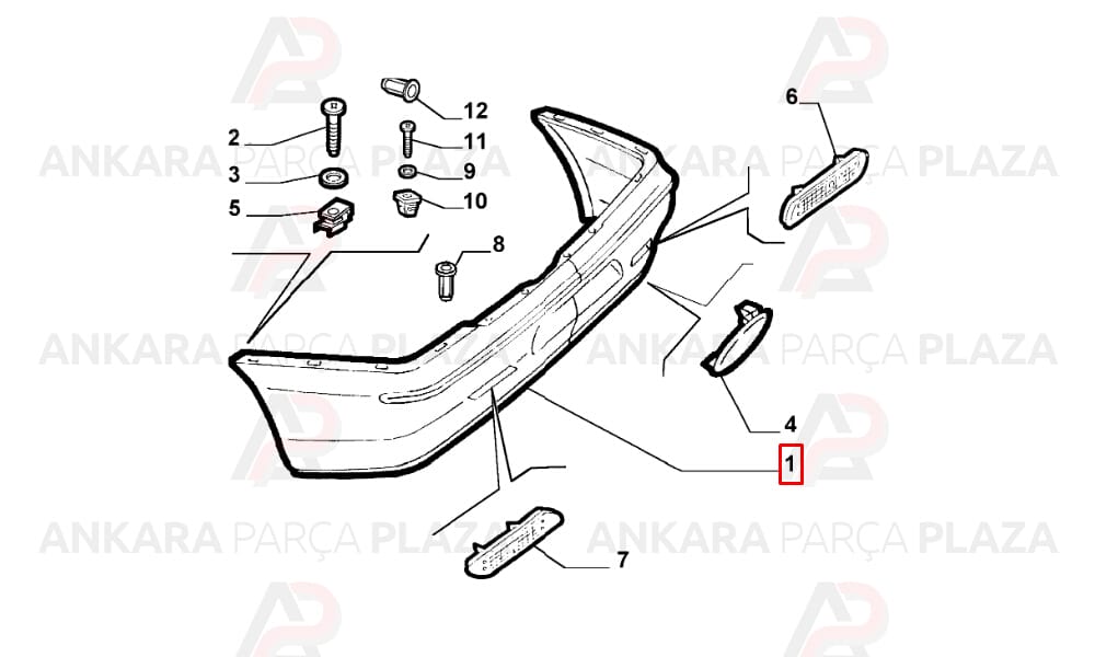 Alfa 156 1997 - 2001 Arka Tampon Meydan