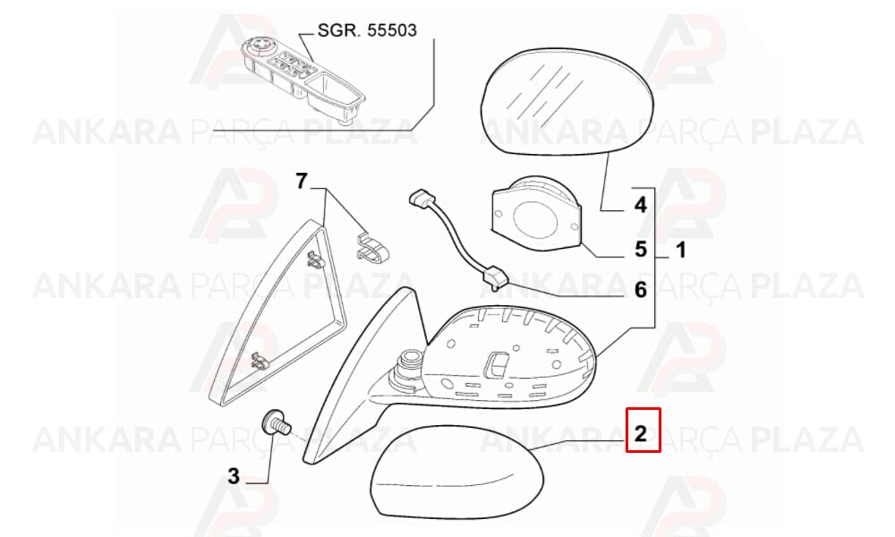 Alfa Romeo 159 Yan Ayna Kapağı Sol 2006 - 2011 Meydan