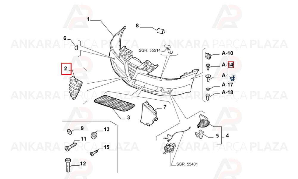 Alfa Romeo 147 05 - 09 Ön Panjur Gümüş Gri 156075731
