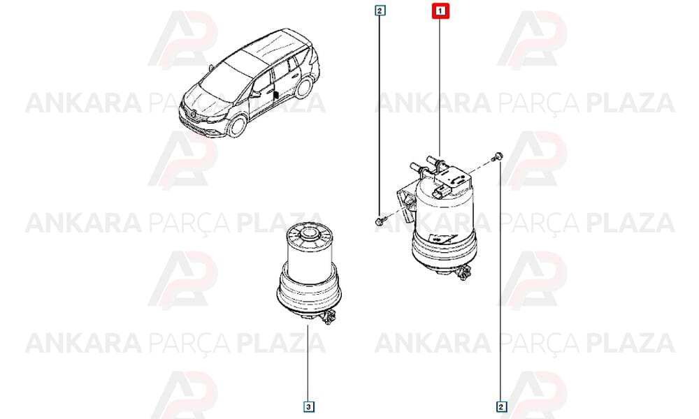 Megane 4 Talisman 1.5Dcı 1.6Dcı Mazot Filtresi Purflux