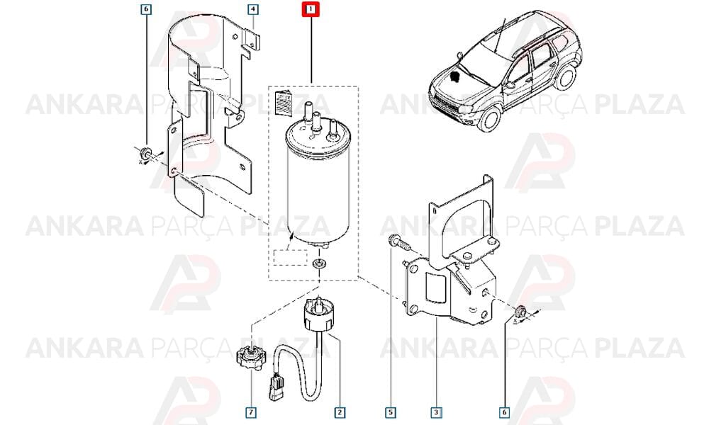 Mazot Yakit Filtresi Duster 4X2 Logan Sandero Y.M.