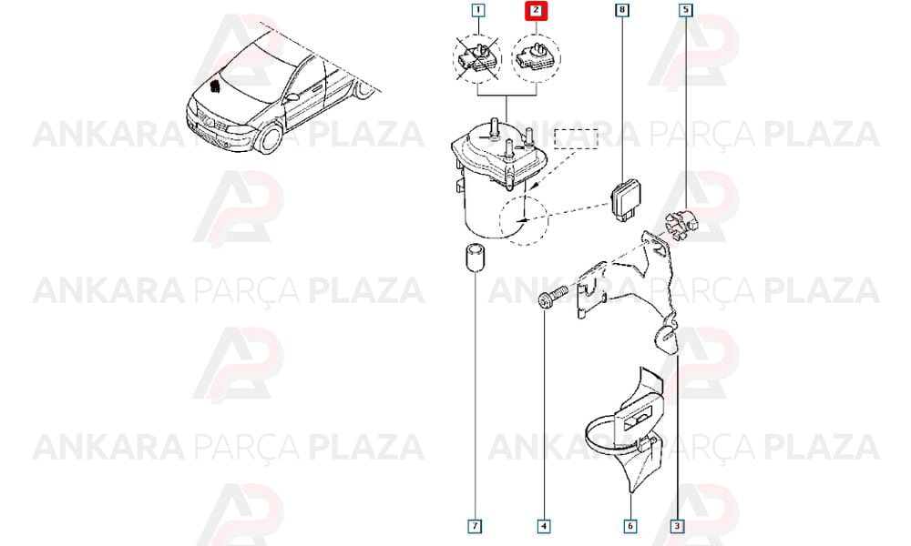 Yakıt Filtresi Plastik Renault Megane 2 1.5Dcı Scenic 1.5Dcı