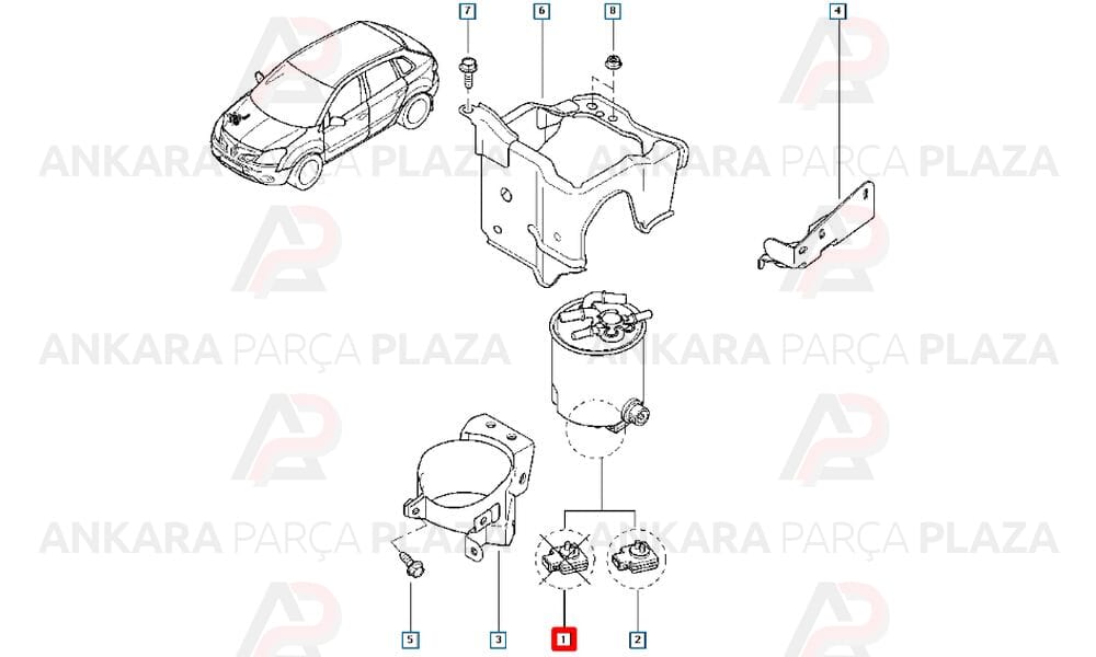 Mazot Filtresi Koleos 2.0 Dci M9R 16400Jy00A