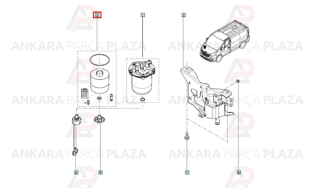 Mazot Filtresi Master 3 2.3 Trafic 3 164038899R