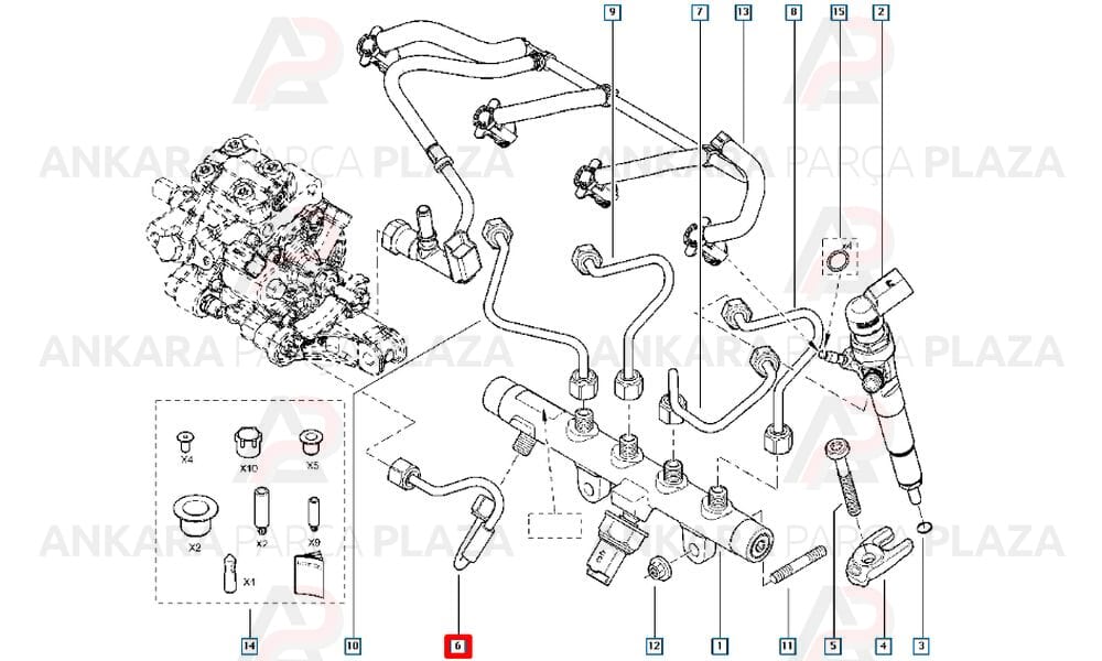 Megane 3 Kadjar 1.5Dci Enjektör Borusu İthal Orijinal 166845315R-1