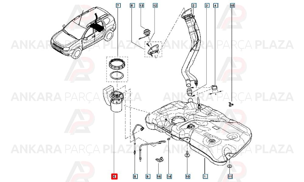 Duster 4X2 Yakıt Depo Şamandırası Orijinal 172021477R-1