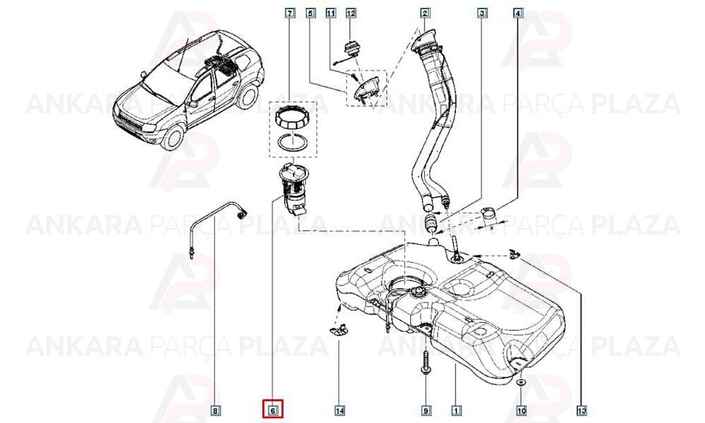 Duster 1.6 16V Yakıt Depo Şamandırası Valeo