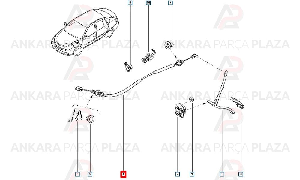 Clio Symbol Gaz Teli Cavo