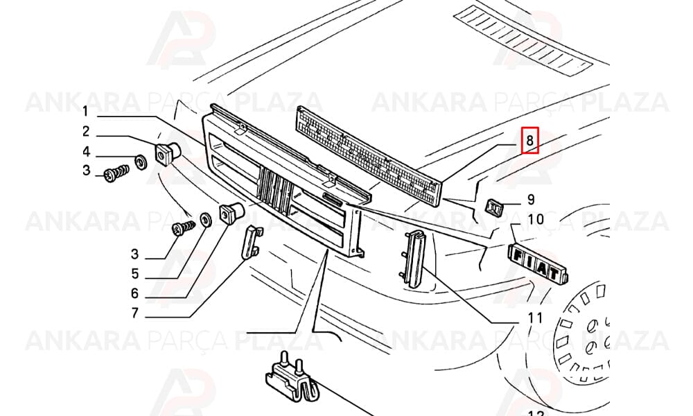 Panjur Izgarası İç Fiat Uno