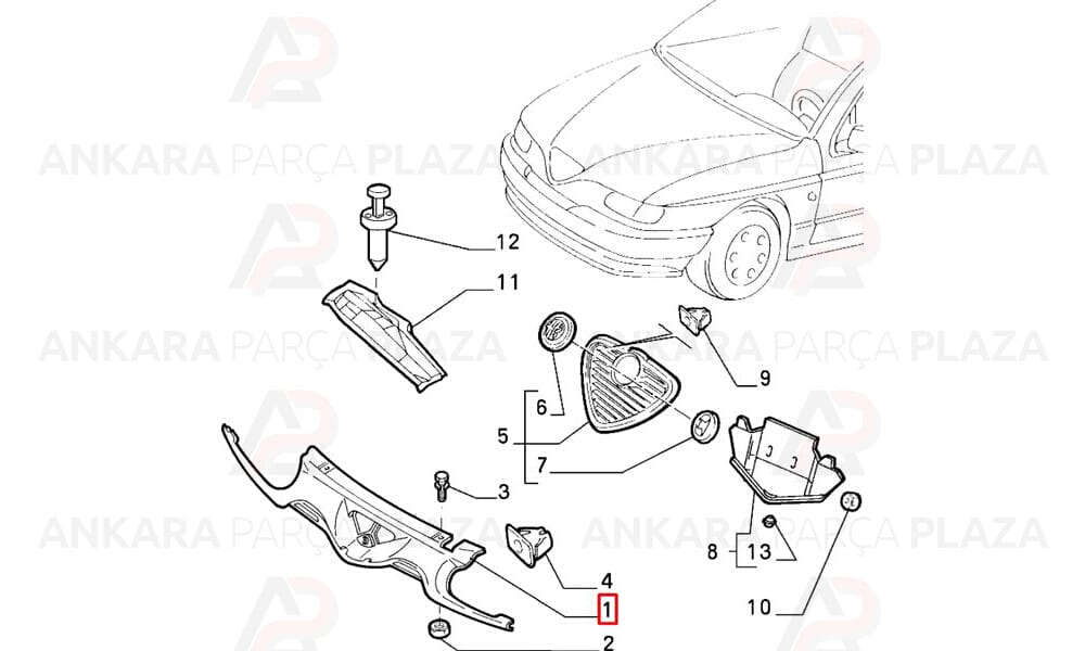 Ön Panjur Astarlı ( Alfaromeo : 145 - 146 99 - 01 ) 183198499