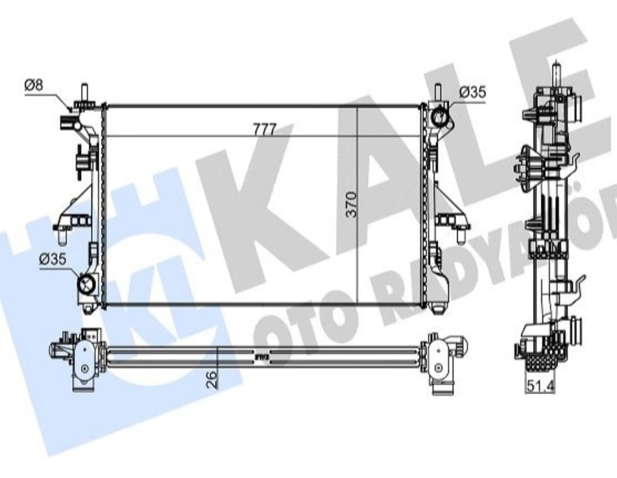 Fiat Ducato Boxer Jumper 3.0 HDI Su Radyatörü Kale Radyatör 2052031AB - main
