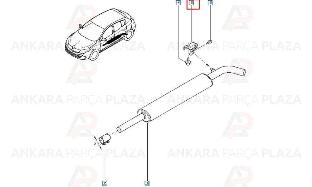 Renault Megane 3 Fluence Scenic 3 Egzoz Takozu Orta Meha