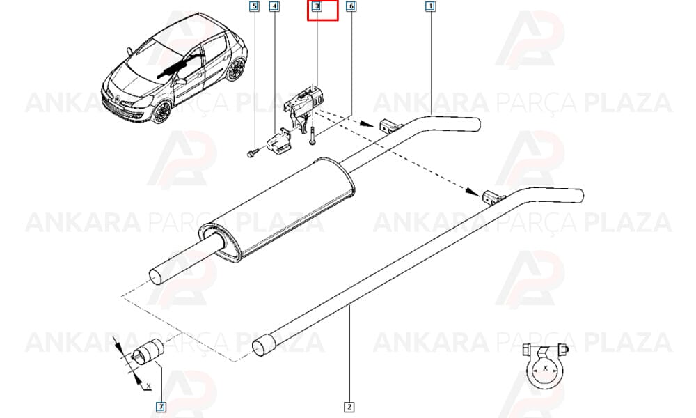 Clio 3 4 Grandtour Modüs Grand Modüs Egzoz Takozu Ytt