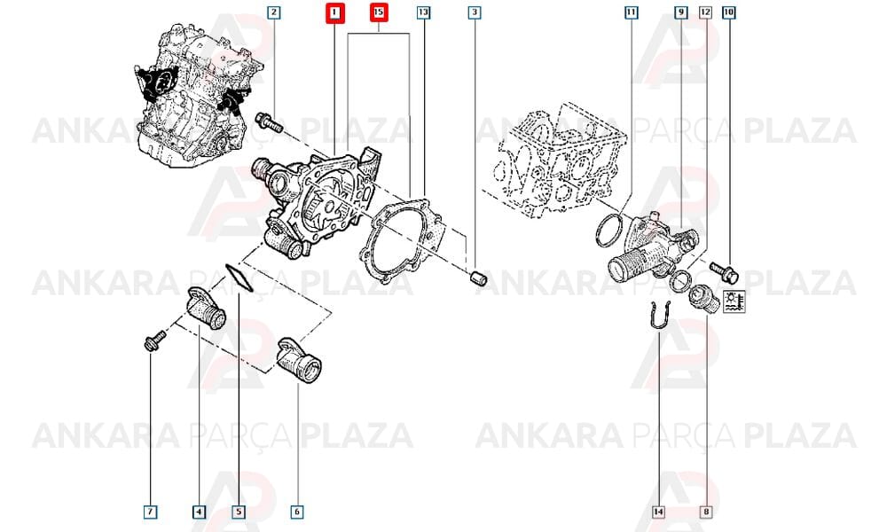 Twingo Clio 3 Modüs 1.2 16V Su Pompası 2004 Sonrası Valeo