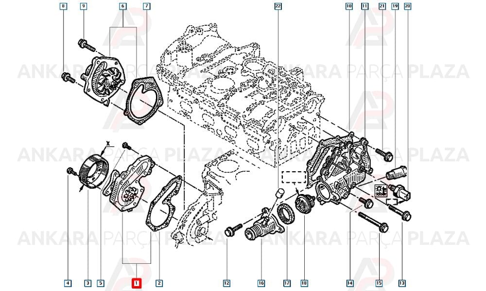 Renault 9 19 Clio Dizel Laguna 2.0 16V Kangoo 1.9 Su Pompası Graf