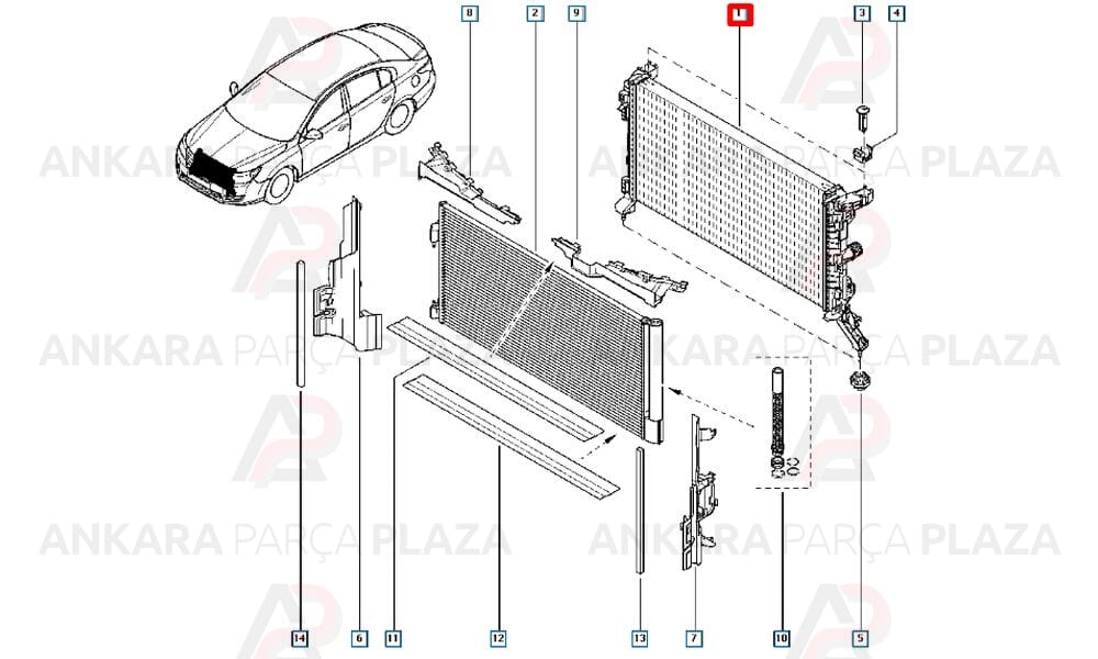 Su Radyatörü Laguna 3 Latitude M9R 214100052R