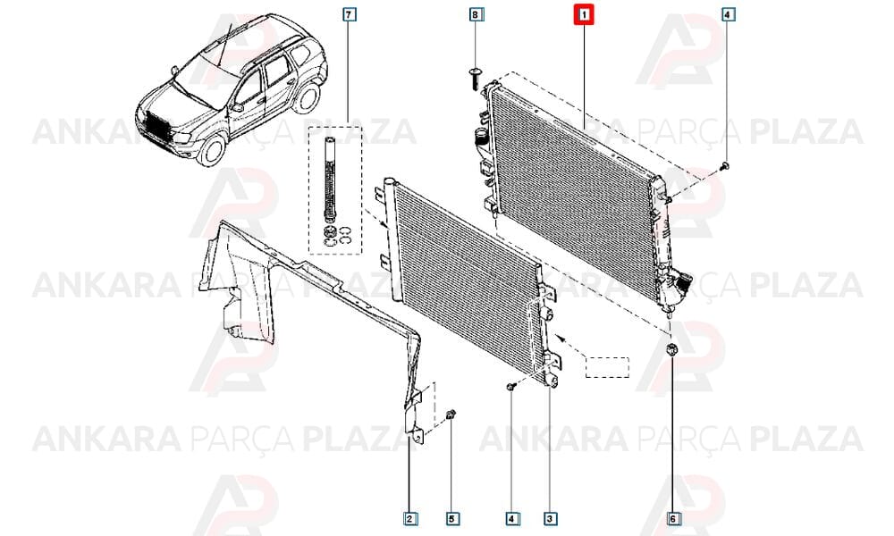 Su Radyatörü Dacia Duster 10>, Logan 05> 1.5 Dcı Mekanik Şanzıman