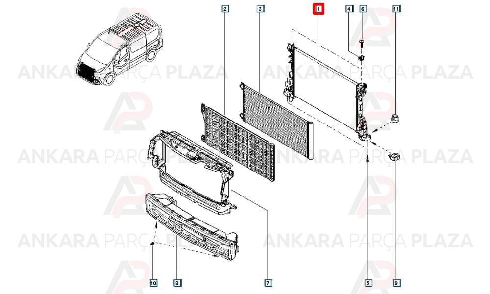Su Radyatörü Trafic 1.6 R9M 214104344R