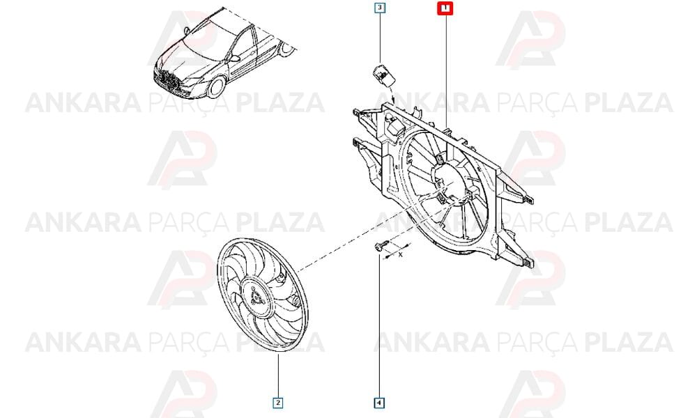 Renault Laguna 3 Fan Motoru + Fan Davlumbazı Kale