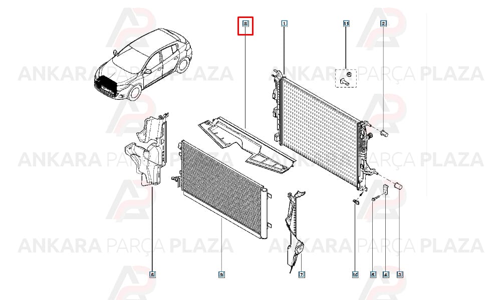 Üst Radyatör Davlumbazı Fluence 214762972R