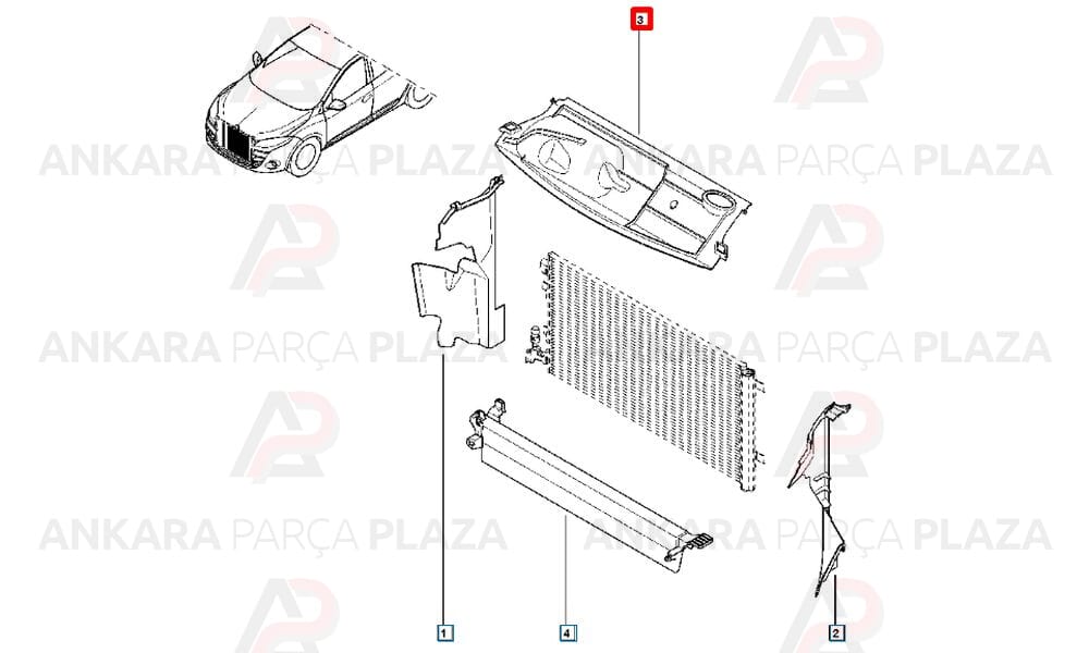 Radyatör Üst Davlumbazı Megane 3 214768960R