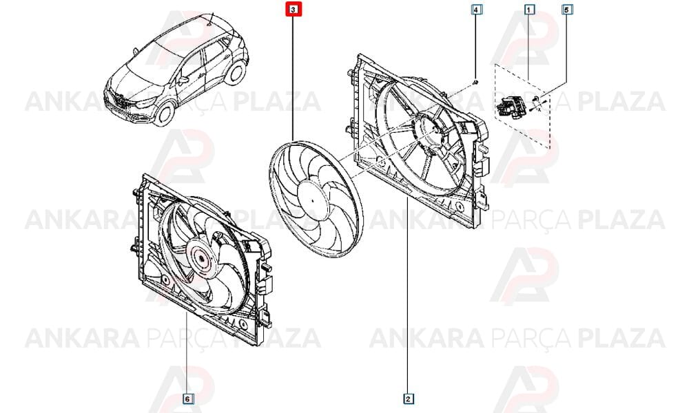 Duster 4X2 Fan Motoru Ve Şasesi 214811626R
