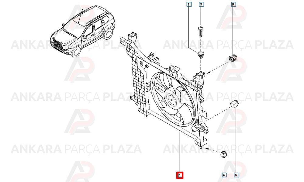 Duster 4X2 Fan Motoru Ve Davlumbazı 214813773R