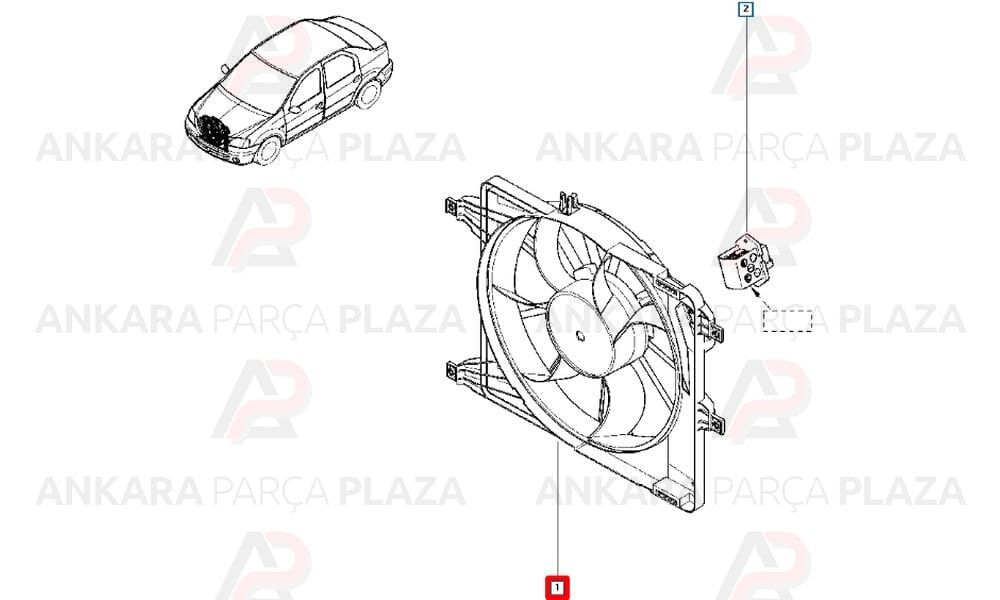 Dacia Logan Sandero 1.5 K9K Fan Motoru 214815057R