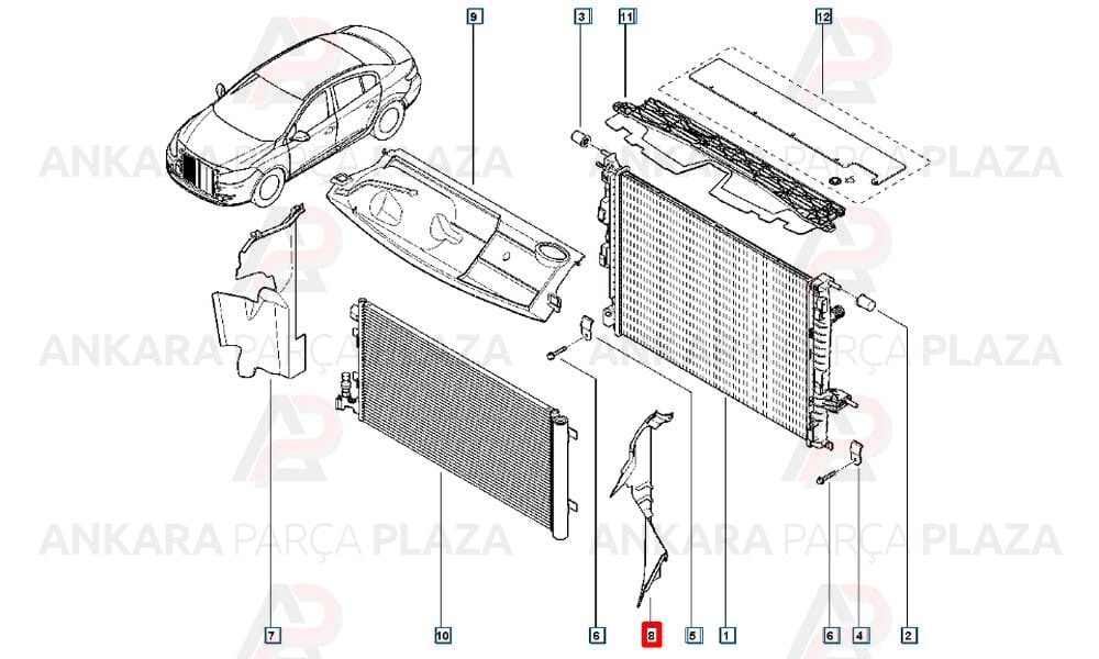 Fluence 09 - 12 Ön Panel Davlumbazı Sol 214990046R