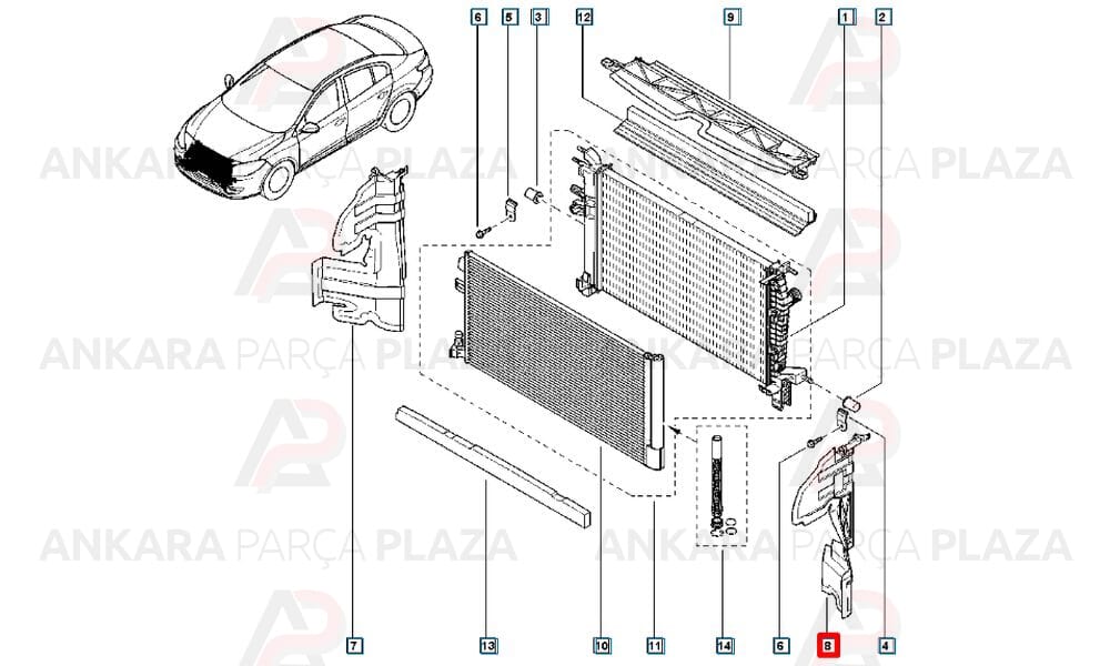 Fluence 13 - 16 Ön Panel Davlumbazı Sol 214998005R