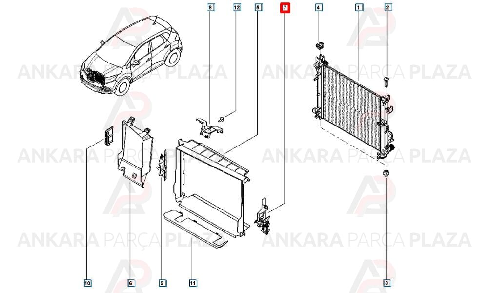 Sol Radyatör Davlumbazı Sandero Duster 214998904R
