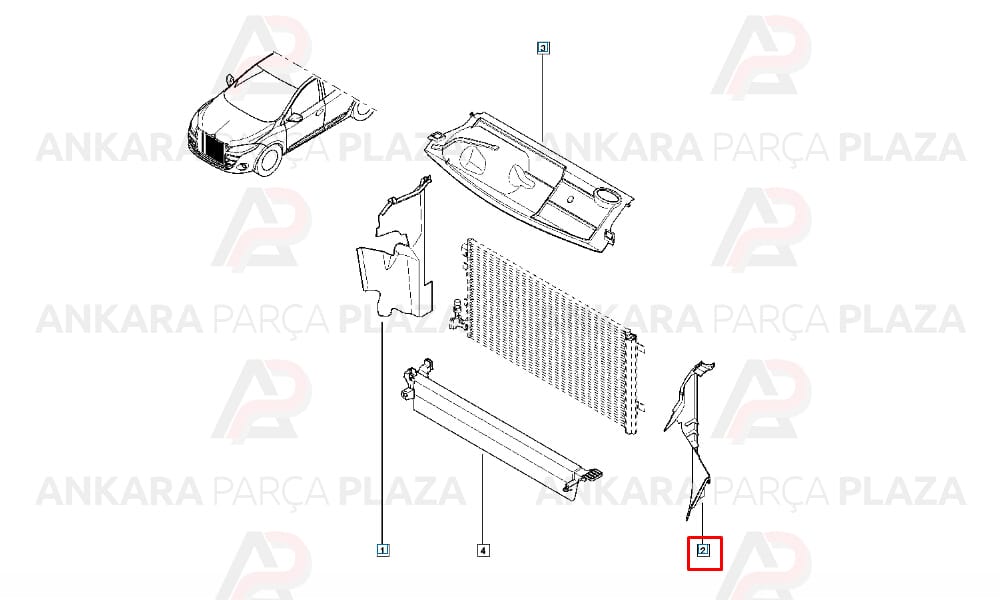 Radyatör Yan Bakaliti Sol Megane 3 214999434R