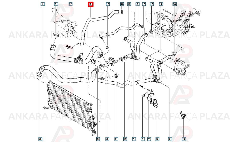 Radyatör Alt Hortumu Dacia : Duster 1.5Dci 110Hp K9K
