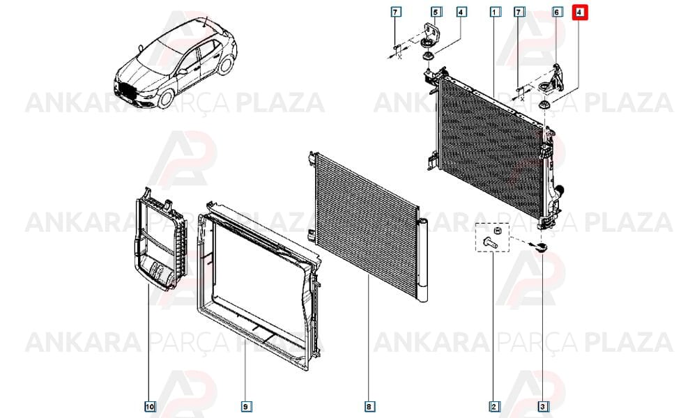 Radyatör Bağlanti Plastiği Klipsi Megane 4 Talisman
