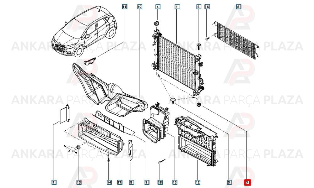 Radyatör Alt Bağlantı Lastiği Clio 4 Captur
