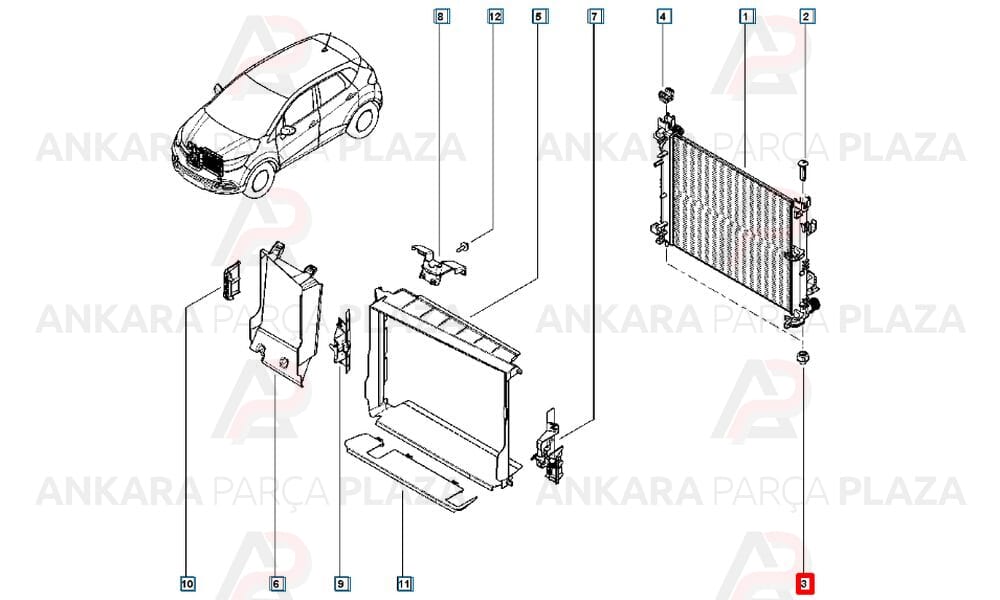 Radyatör Alt Bağlantı Lastiği Dacia Tüm Modeller