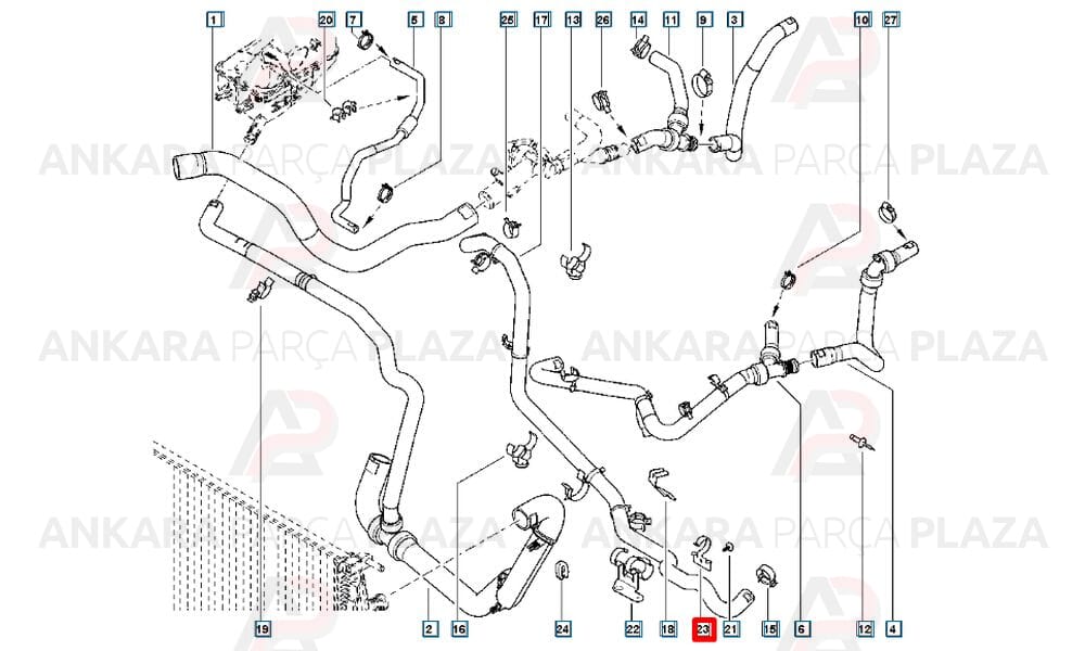 Radyatör Hortumu Bağlantı Kelepçesi Fluence Megane 3 215140031R