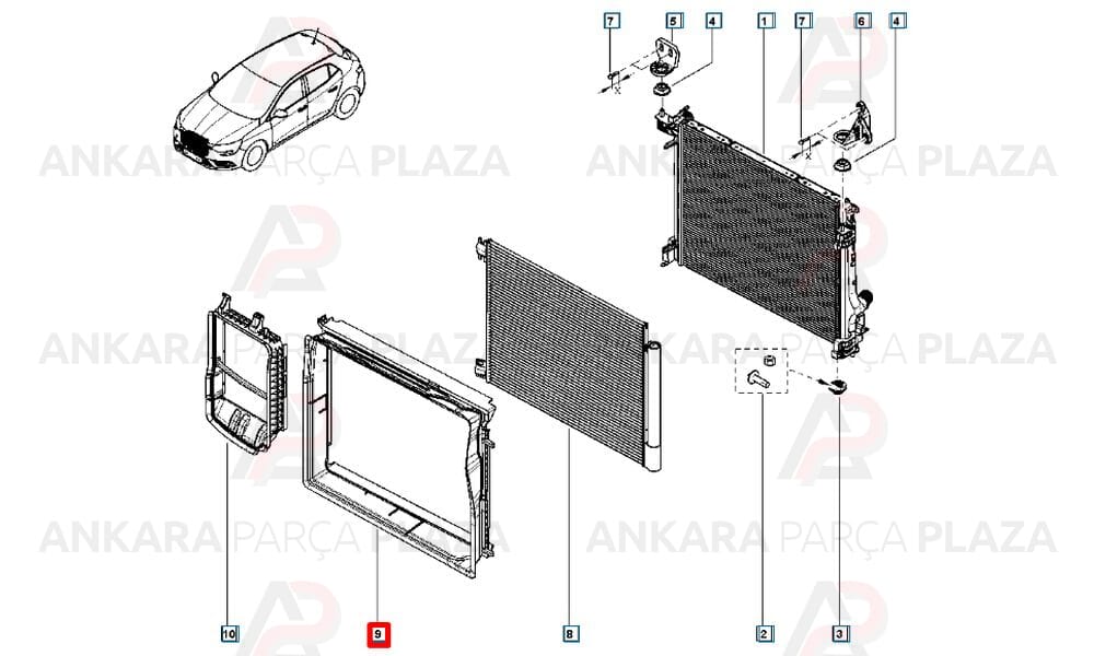 Radyatör Çerçevesi Sol Hava Kanali Megane 4 Talisman